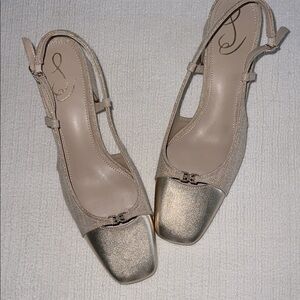 Elegant Beige Slingback Heels by Sam Edelman